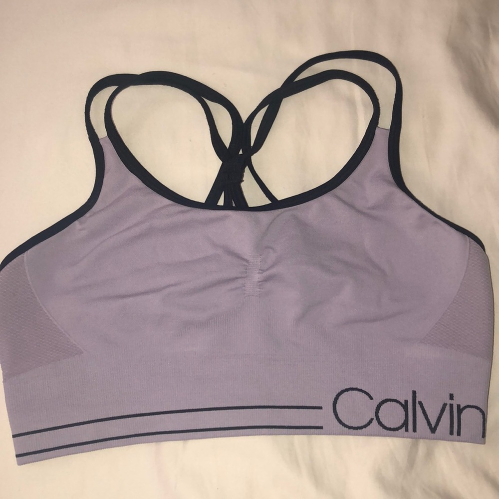 Calvin Klein Strappy Back Sport Bra Light Purple